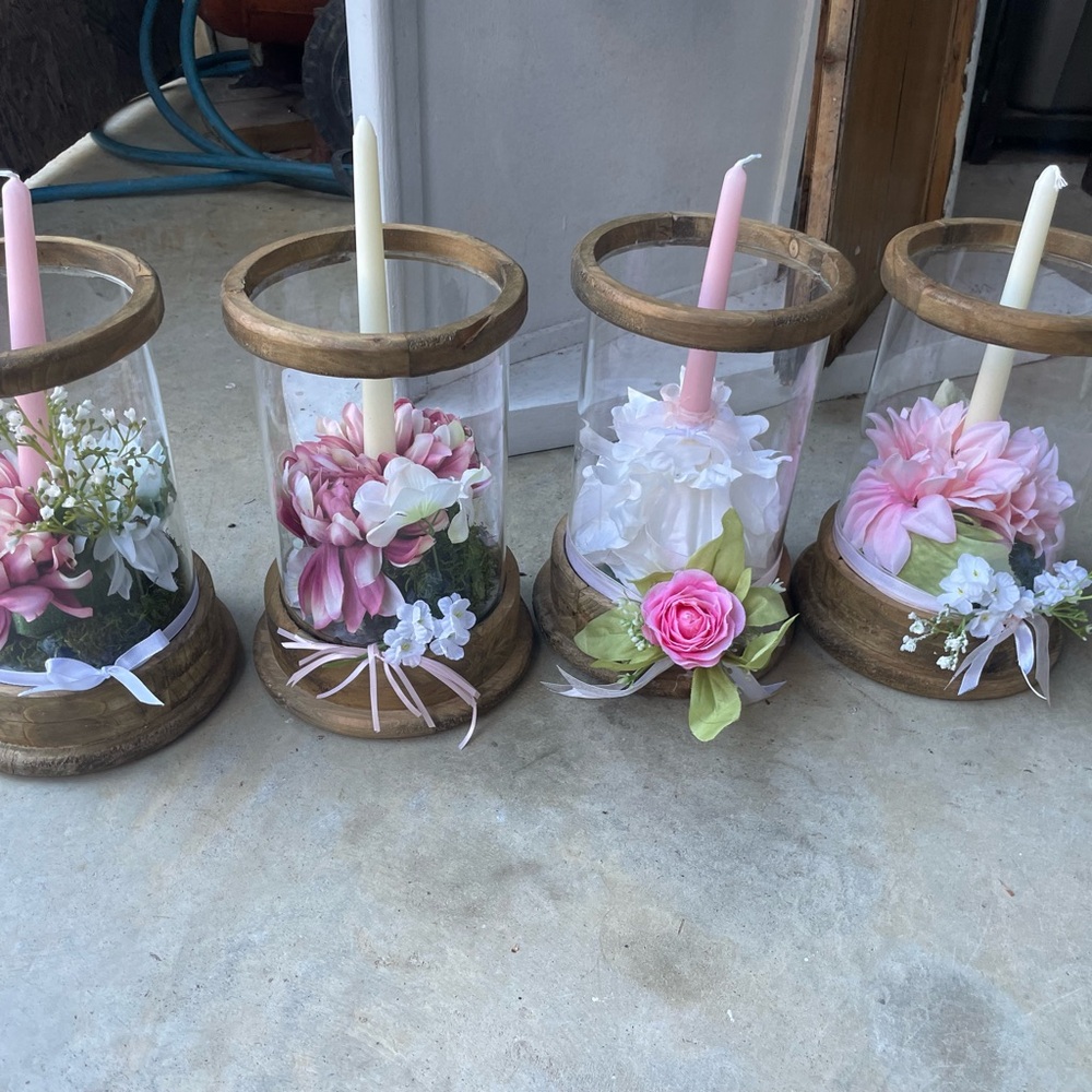 Terrain Flower Box-Round Champagne Pink Vase Event Wedding Formal Table Decor